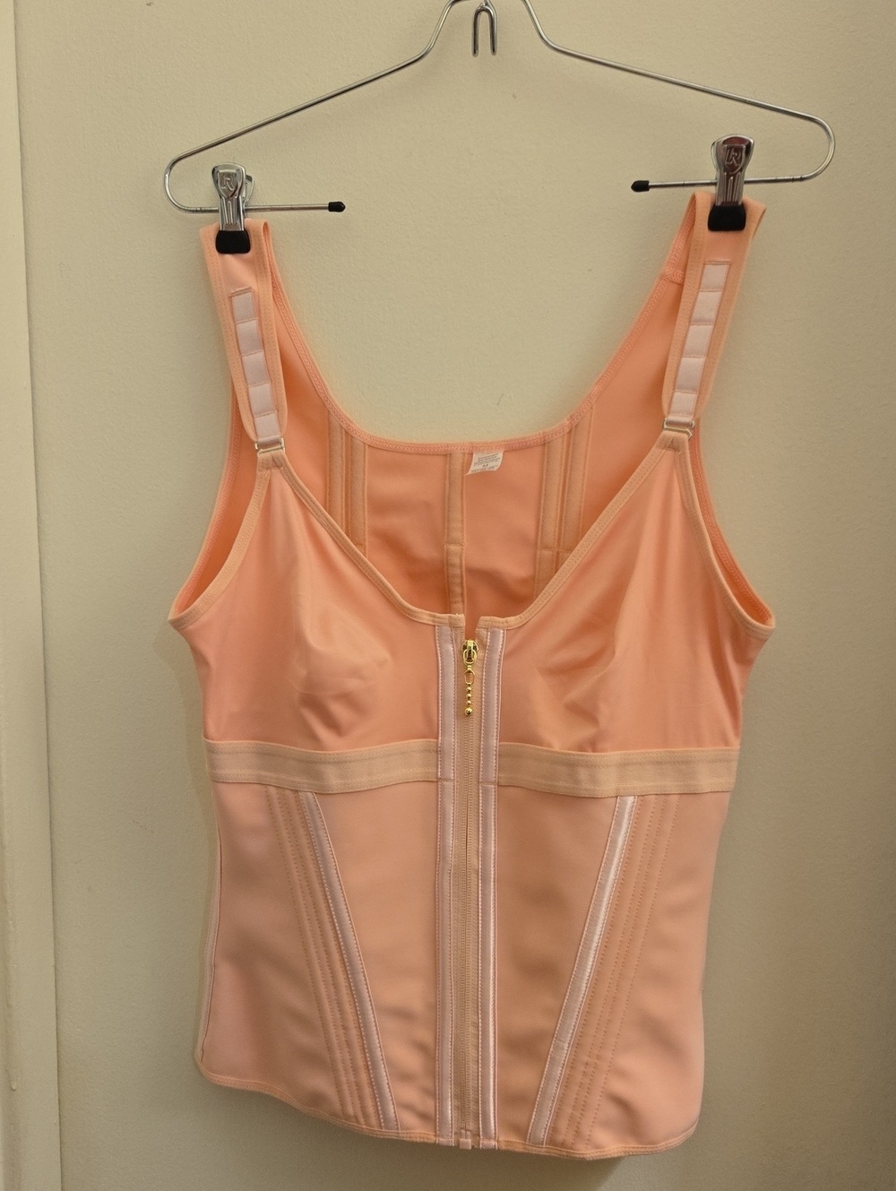 Peach Front-Zip Shapewear Top NWOT